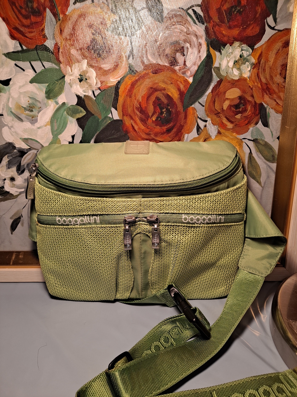 Baggallini 'On The Go' Apple Lime Green Waist Belt Bag 90s Vintage Fanny Pack